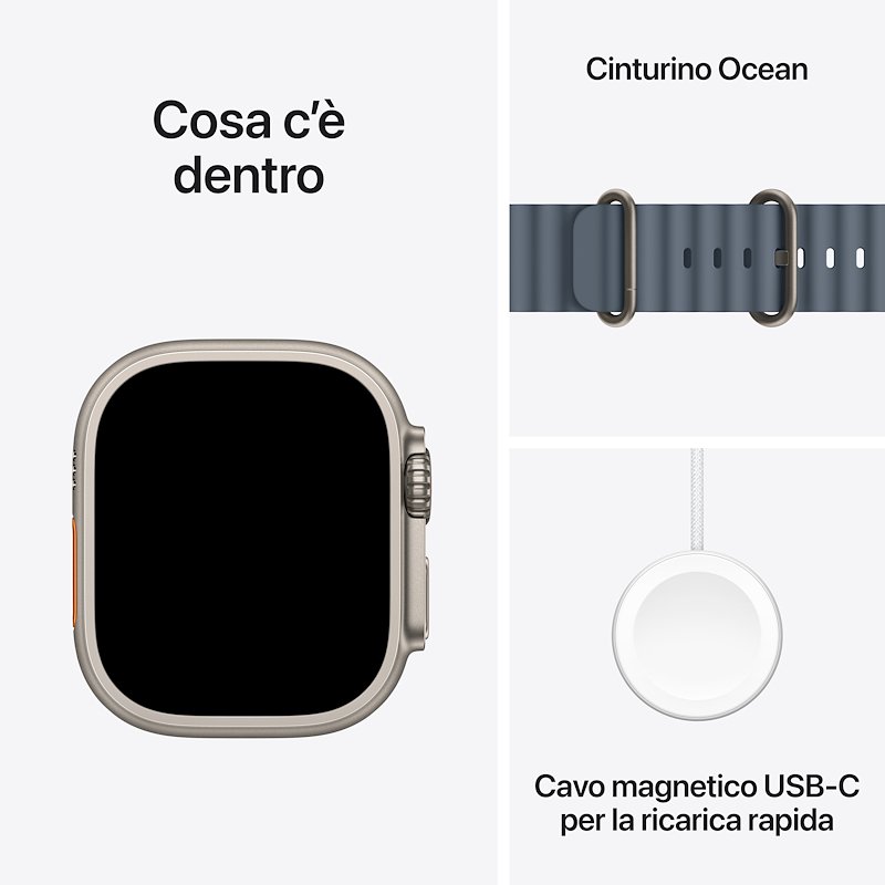 Apple Watch ULTRA 3 49mm GPS+Cellular Titanium naturale Band Ocean