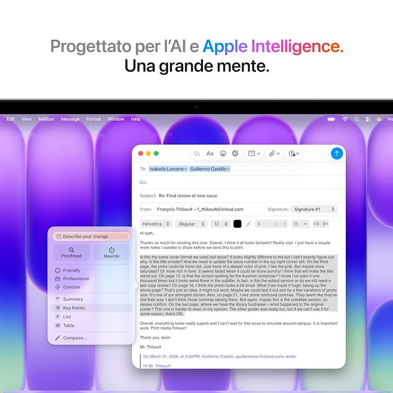 Apple MacBook Neo 13" A18 Pro Core 6 CPU 5 GPU 8/ 256GB Mhfa4t/a Argento