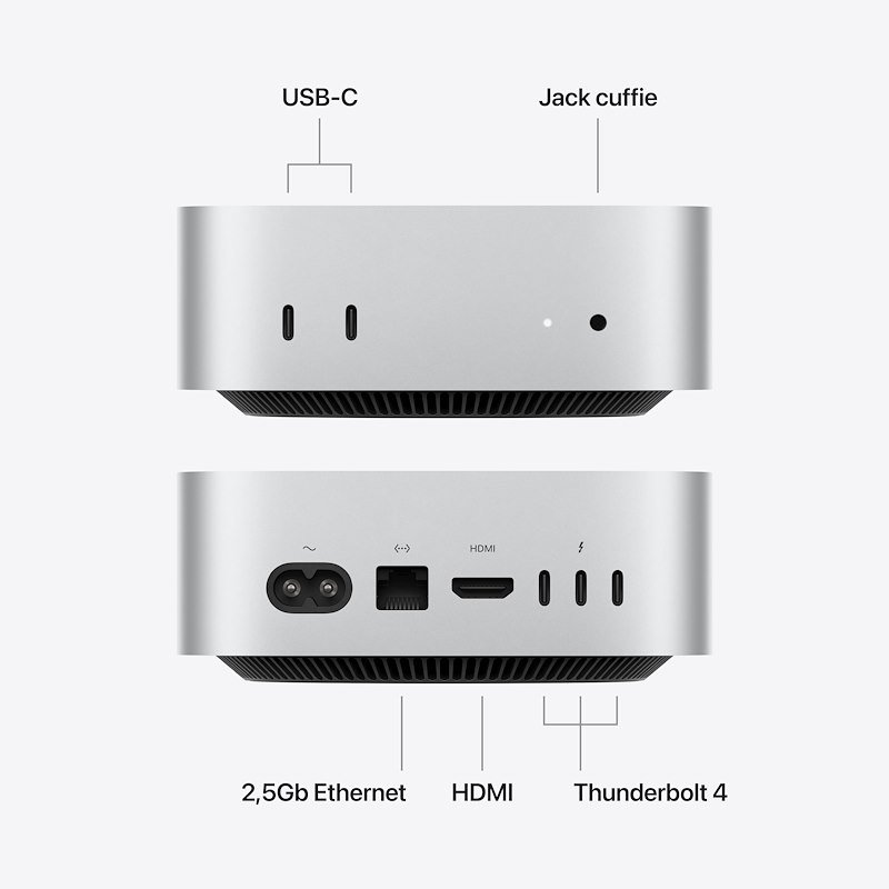 Apple Mac Mini M6 Core 12 CPU 12 GPU 24GB 512GB Mhqm4ty/a Argento