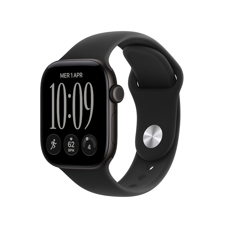 Apple Watch Series 12 GPS 42MM S/M Cassa Alluminio Nera e Sport Band Nero