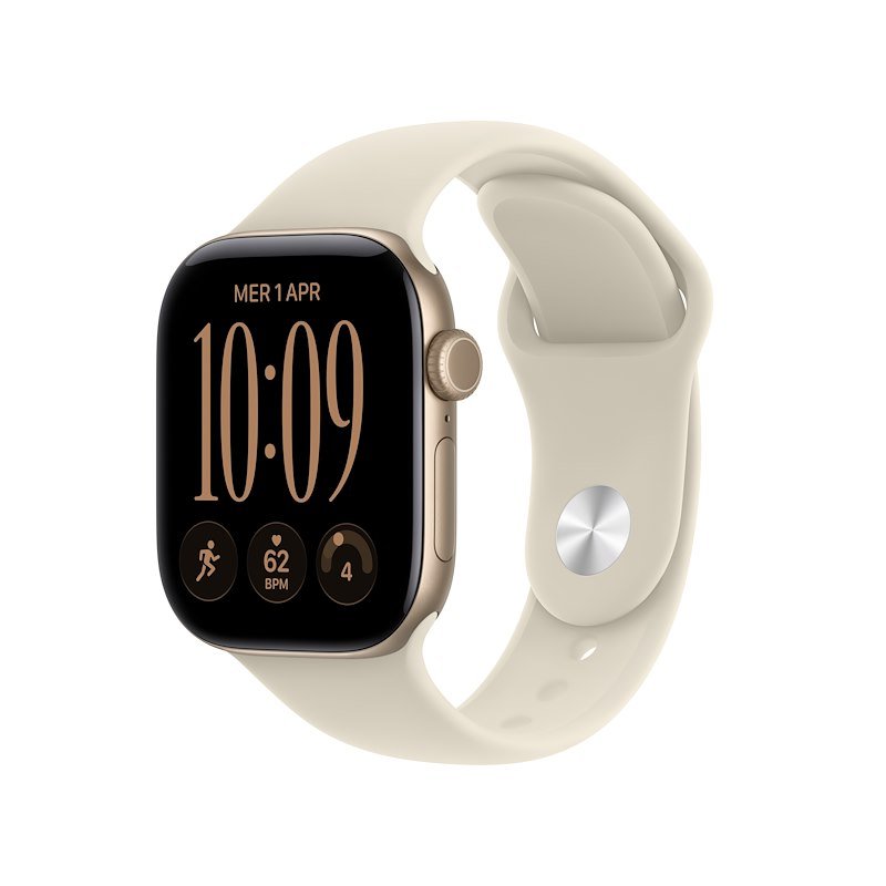 Apple Watch Series 12 GPS 42MM S/M Cassa Alluminio Oro chiaro e Sport Band Sabbia