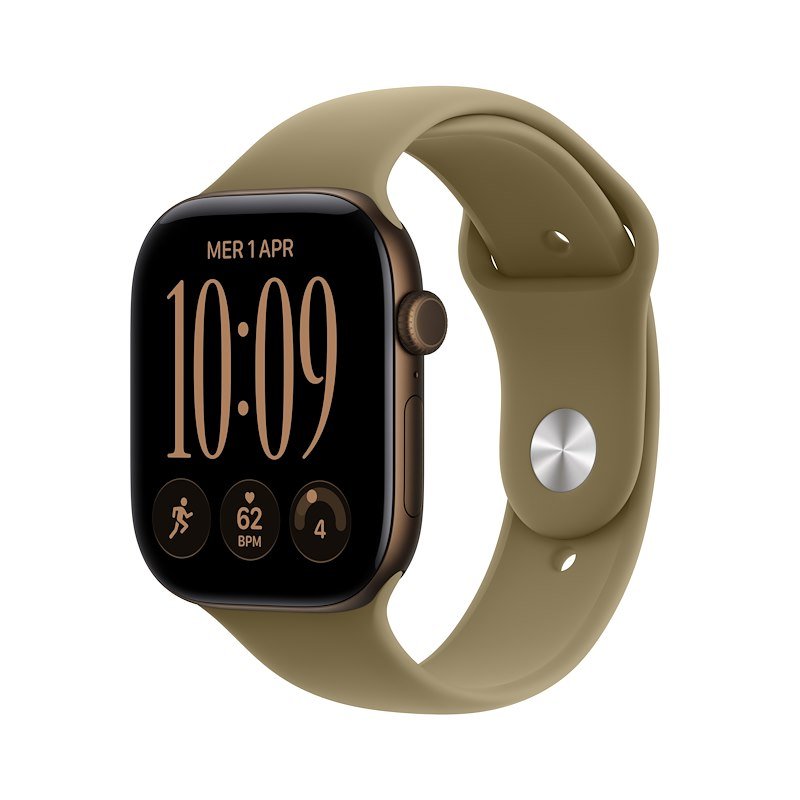 Apple Watch Series 12 GPS+Cellular 46MM S/M Cassa Alluminio Bronzo scuro e Sport Band Oliva