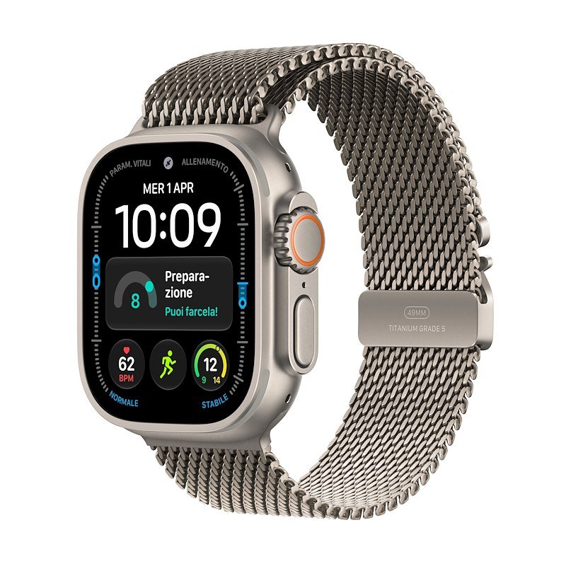 Apple Watch Ultra 4 GPS+Cellular 49MM L Cassa Titanio Naturale e Loop in maglia milanese in titanio naturale