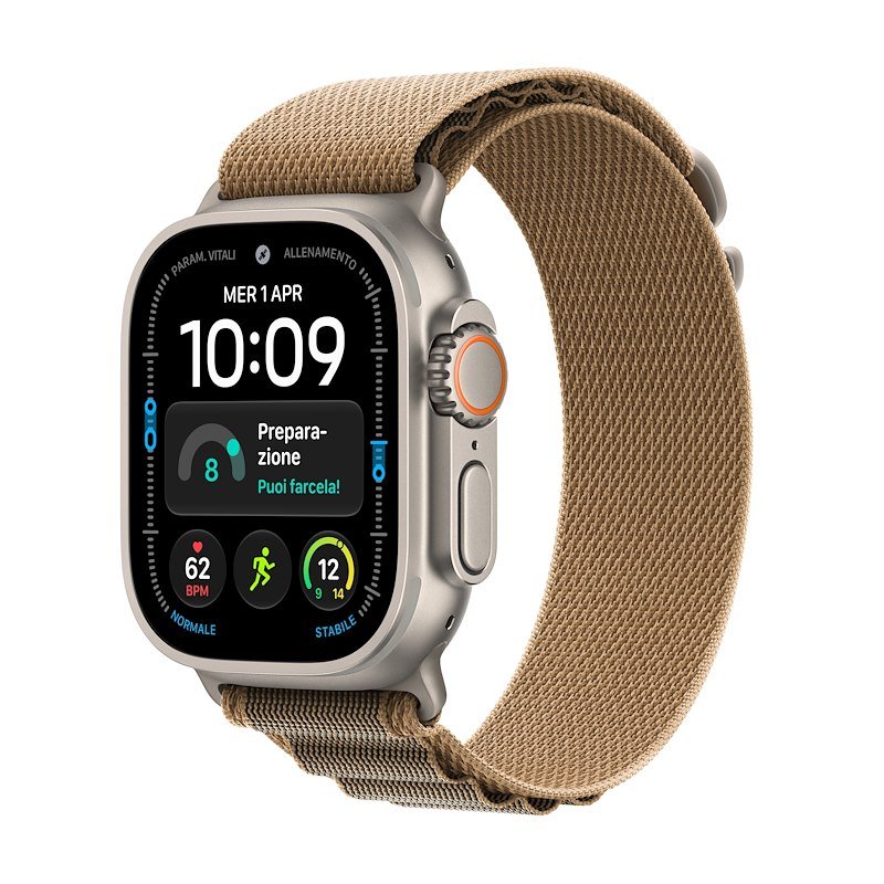Apple Watch Ultra 4 GPS+Cellular 49MM M Cassa Titanio Naturale e Alpine Loop duna
