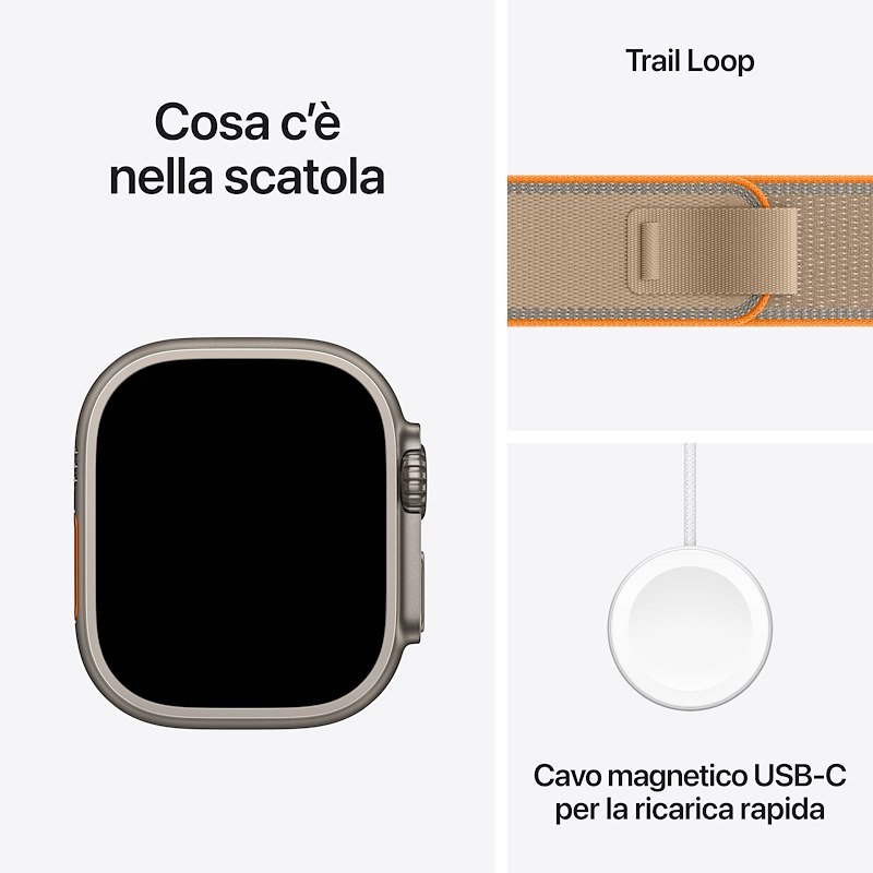 Apple Watch Ultra 4 GPS+Cellular 49MM M/L Cassa Titanio Naturale e Sport Band Sabbia