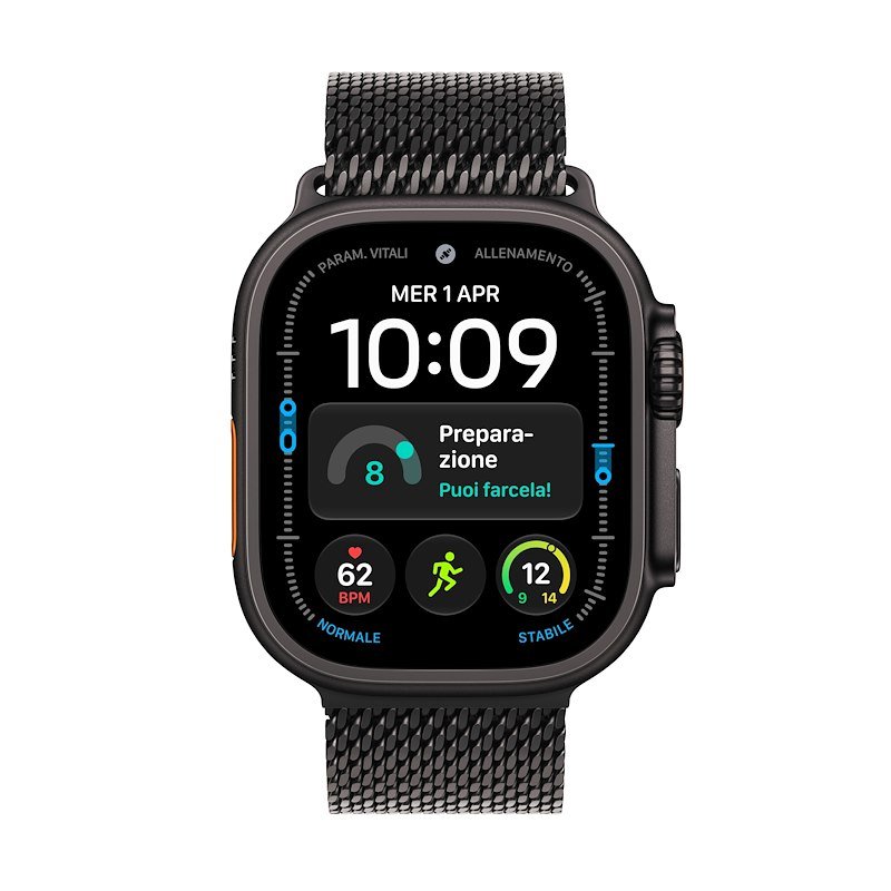 Apple Watch Ultra 4 GPS+Cellular 49MM M Cassa Titanio Nero e  Loop in maglia milanese in titanio nero