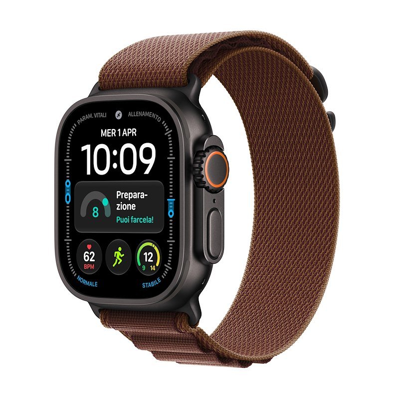 Apple Watch Ultra 4 GPS+Cellular 49MM S Cassa Titanio Nero e Alpin Loop Band Borgogna