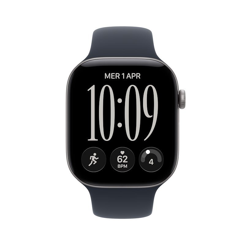 Apple Watch Series 12 GPS 46MM M/L Cassa Alluminio Grigio siderale e Sport Band Blu