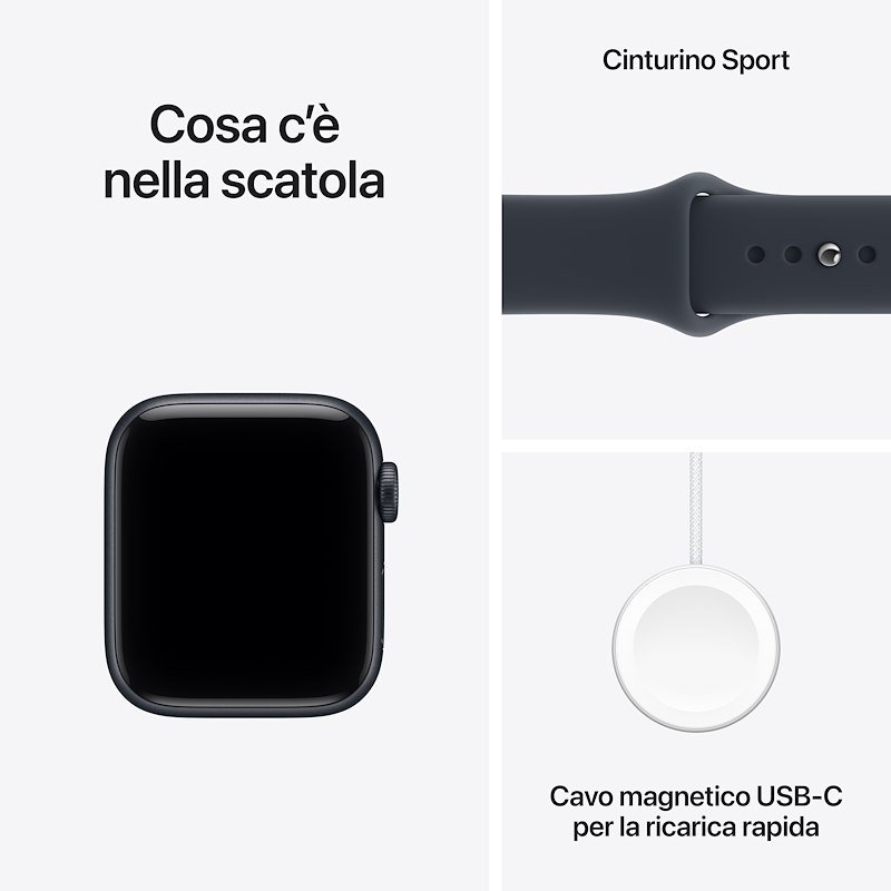 Apple Watch SE 3 GPS 40MM M/L Cassa Alluminio Mezzanotte e Sport Band Blu Marino