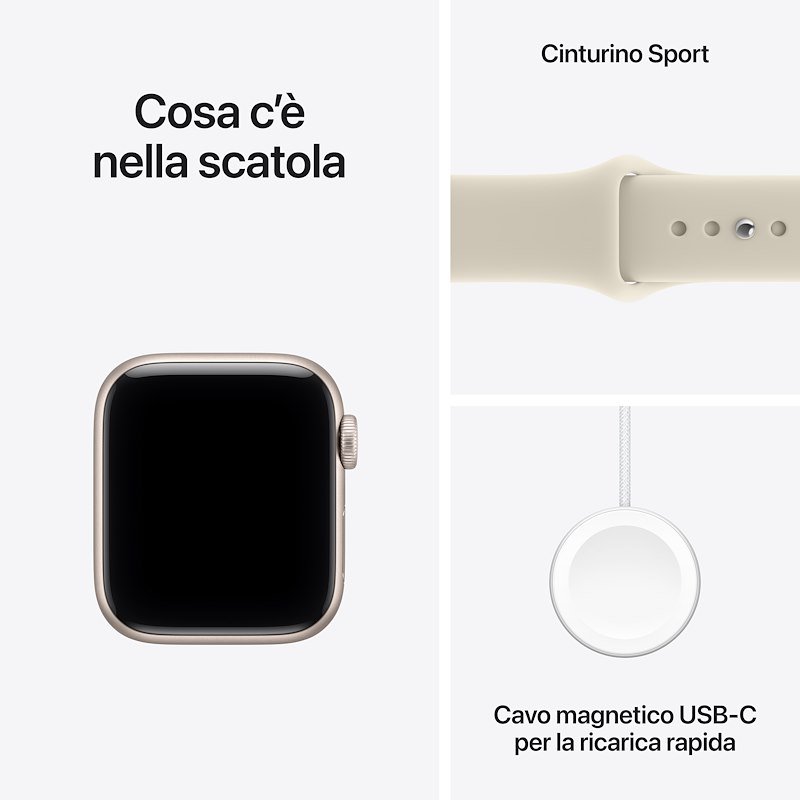 Apple Watch SE 3 GPS+Cellular 40MM S/M Cassa Alluminio Galassia e Sport Band Sabbia