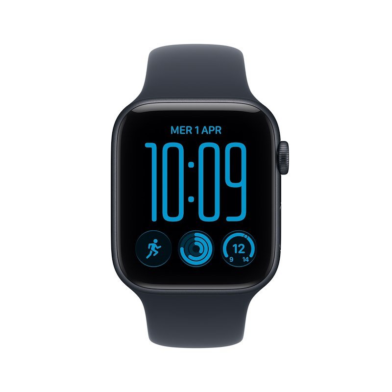 Apple Watch SE 3 GPS 44MM M/L Cassa Alluminio Mezzanotte e Sport Band Blu Marino