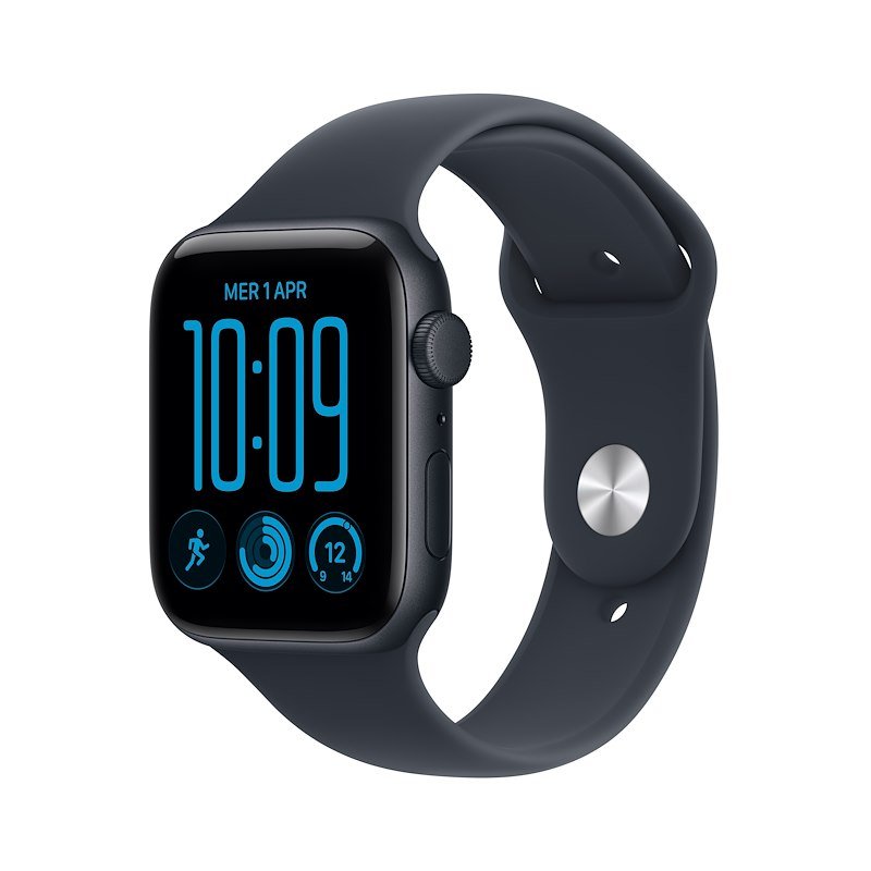 Apple Watch SE 3 GPS 44MM M/L Cassa Alluminio Mezzanotte e Sport Band Blu Marino