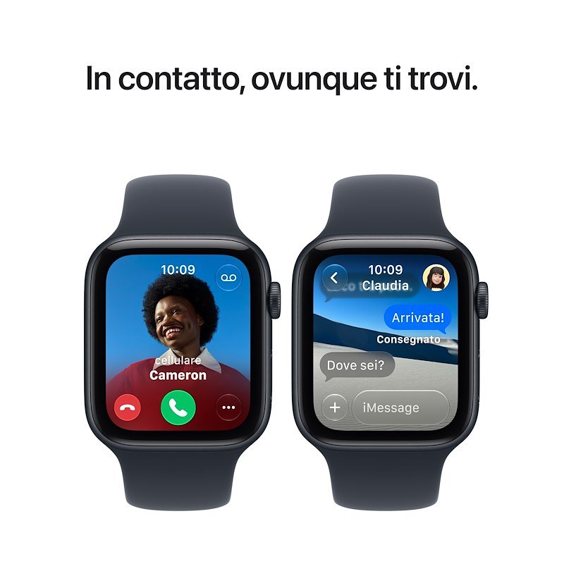 Apple Watch SE 3 GPS 44MM M/L Cassa Alluminio Mezzanotte e Sport Band Blu Marino