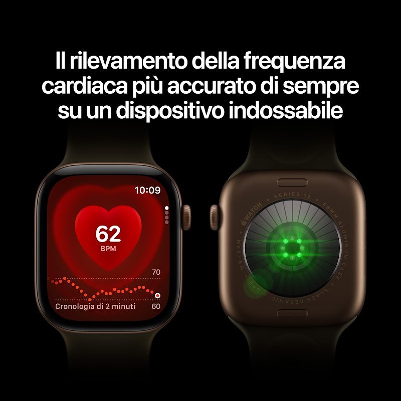 Apple Watch Series 12 GPS 46MM M/L Cassa Alluminio Bronzo scuro e Sport Band Oliva