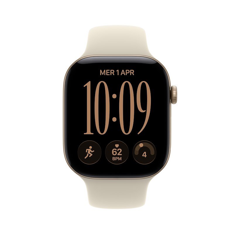Apple Watch Series 12 GPS 46MM M/L Cassa Alluminio Oro chiaro e Sport Band Sabbia