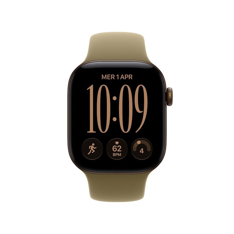 Apple Watch Series 12 GPS+Cellular 42MM M/L Cassa Alluminio Bronzo scuro e Sport Band Oliva