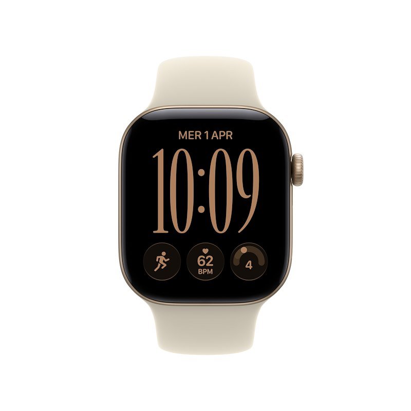 Apple Watch Series 12 GPS+Cellular 42MM M/L Cassa Alluminio Oro chiaro e Sport Band Sabbia