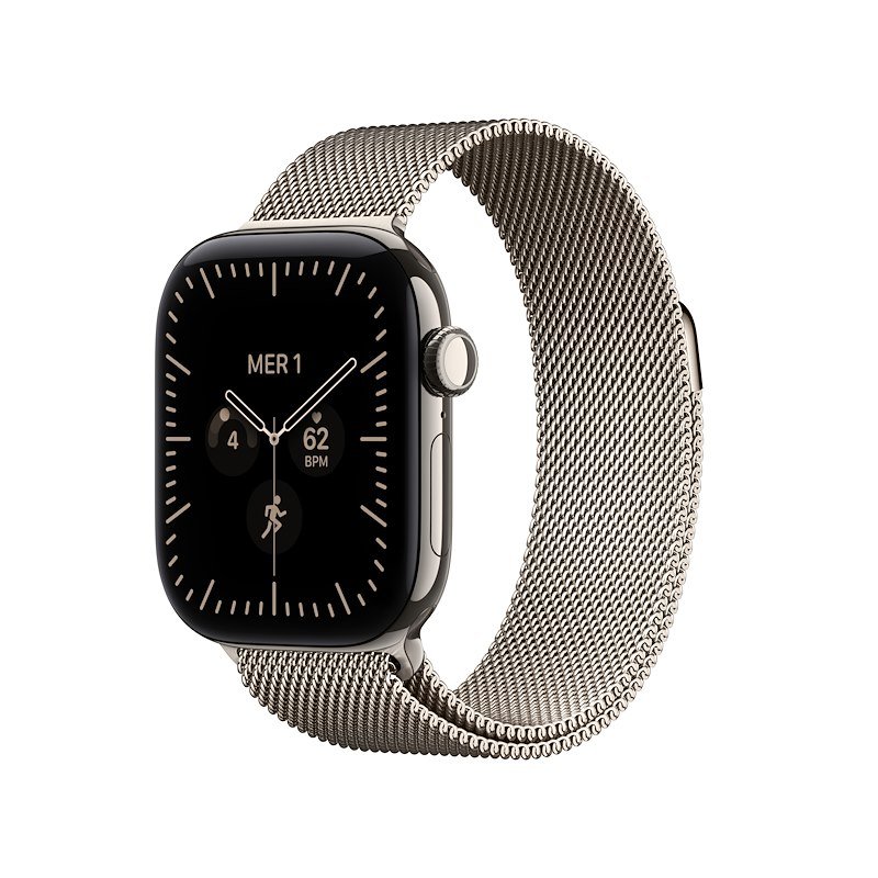 Apple Watch Series 12 Gps+Cellular 42MM Cassa Titanio Naturale E Loop Milanese Naturale-image