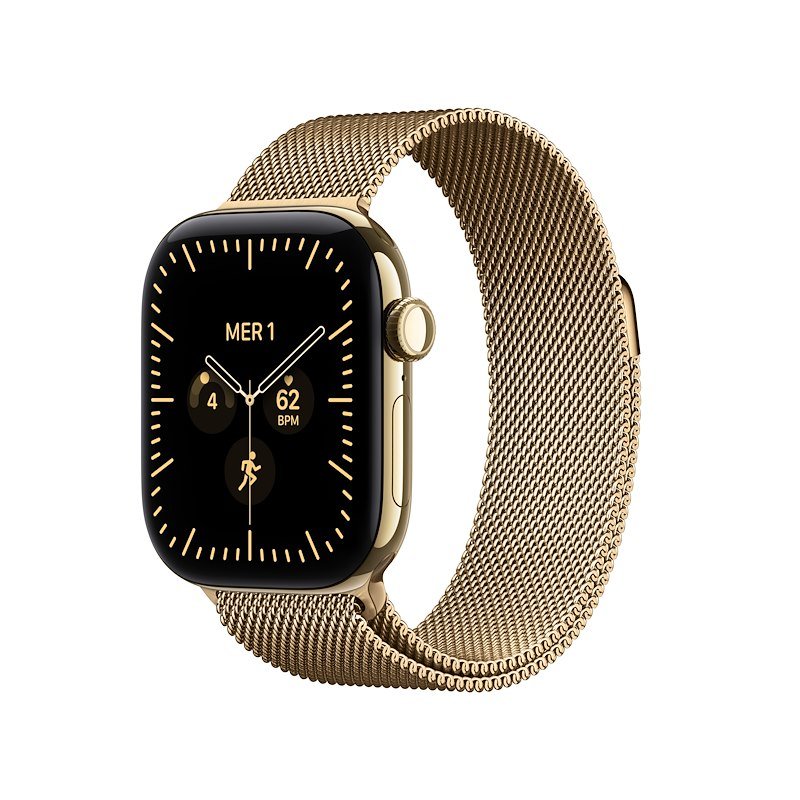 Apple Watch Series 12 Gps+Cellular 42MM Cassa Titanio Oro Brillante E Loop Milanese Oro Brillante