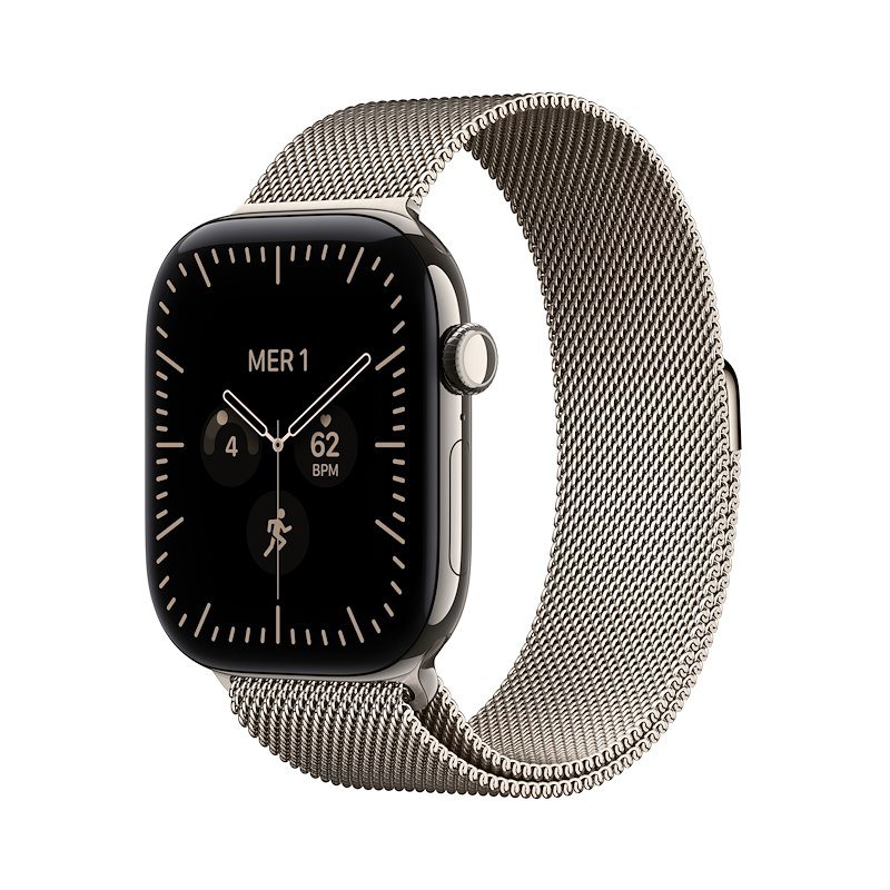 Apple Watch Series 12 Gps+Cellular 46MM S/M Cassa Titanio Naturale E Loop Milanese Naturale