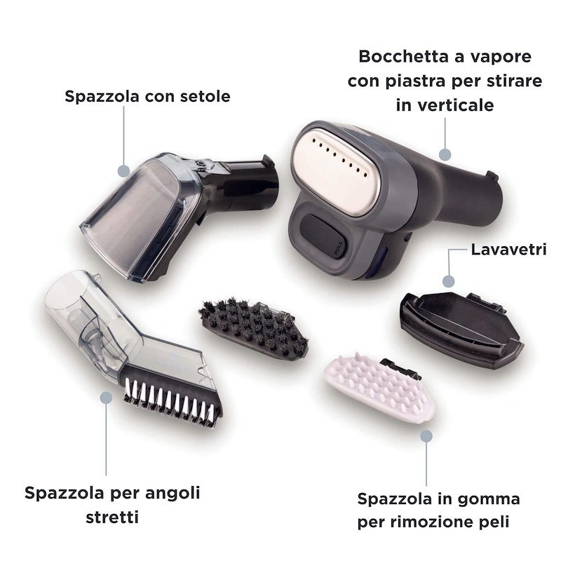 Ariete Lavatappeti e pulitore a vapore Spot Cleaner Steam PRO 5in1 2484 Nero