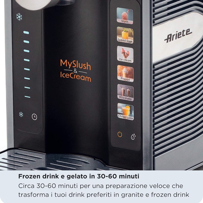 Ariete Macchina per granite e gelati MySlush & IceCream 655 Acciaio inox Nero