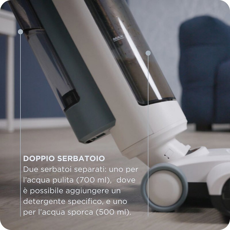 Ariete Aspirapolvere e Lavapavimenti Acqua Force 2483 Bianco Azzurro