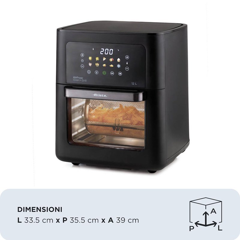 Ariete Friggitrice ad aria Air Fryer Oven + Grill 4641 Nero