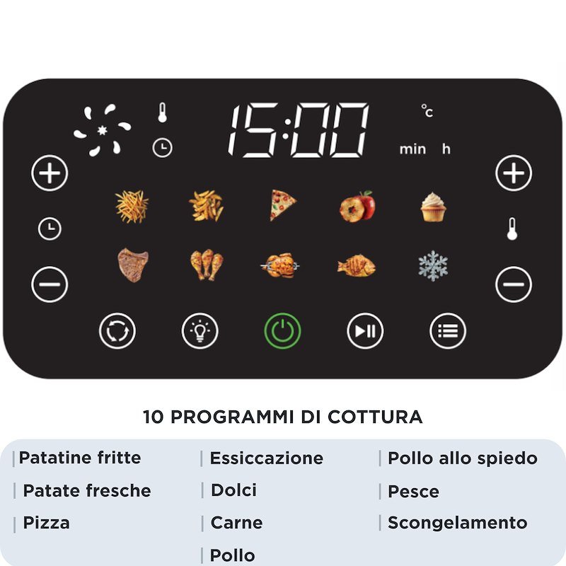Ariete Friggitrice ad aria Air Fryer Oven + Grill 4641 Nero