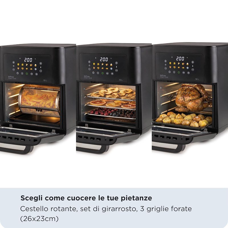 Ariete Friggitrice ad aria Air Fryer Oven + Grill 4641 Nero