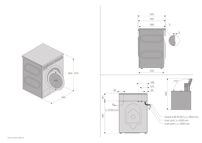 Asko Lavatrice 8kg W 2084 C.w/3 Bianco
