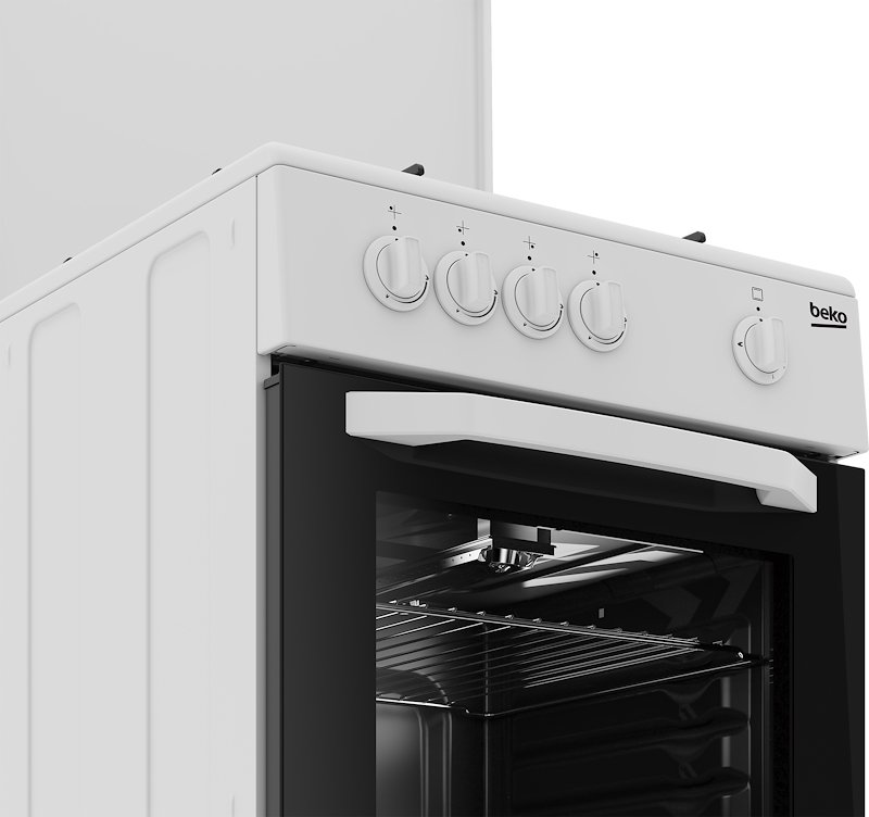 Beko Cucina Gas con Forno Gas CSG42009DW  Nero, Bianco
