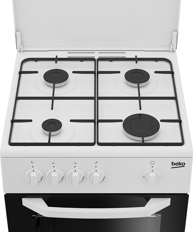 Beko Cucina Gas con Forno Gas CSG42009DW  Nero, Bianco