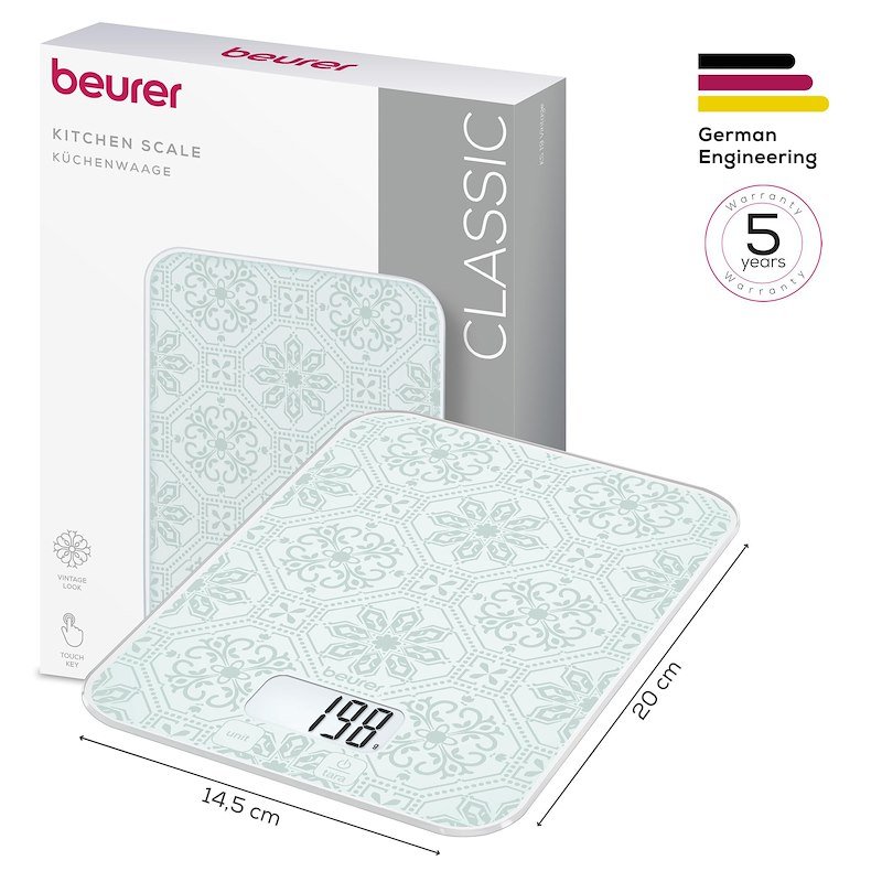 Beurer Bilancia Ks 19 Vintage Bianco e Azzurro