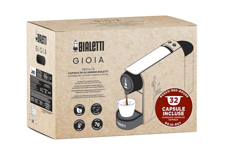 Bialetti Macchina automatica Bundle Gioia Rosso + 32 Caps New