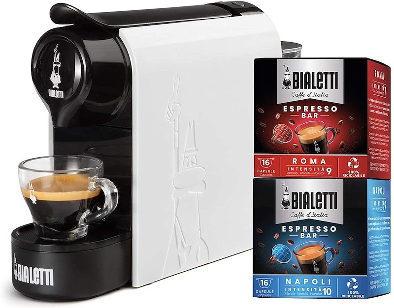 Bialetti Macchina automatica Bundle Gioia Bianco+32 Caps New