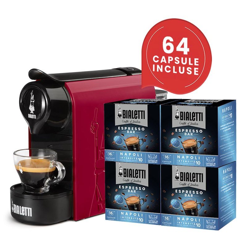 Bialetti Bundle Gioia Rosso + 64 Caps Napoli