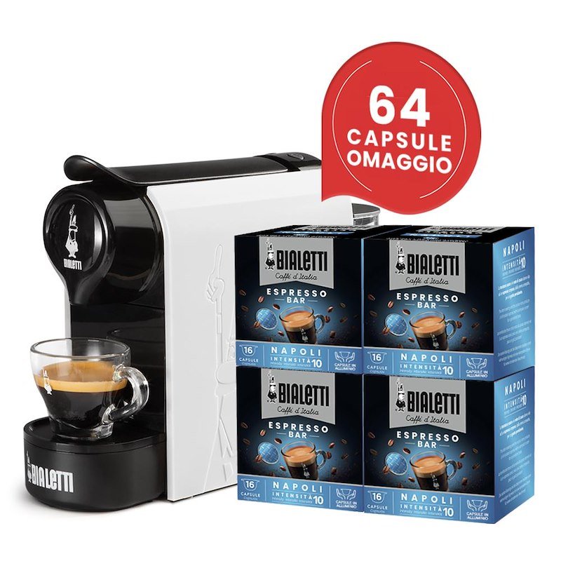 Bialetti Bundle Gioia Bianco+ 64 Caps Napoli