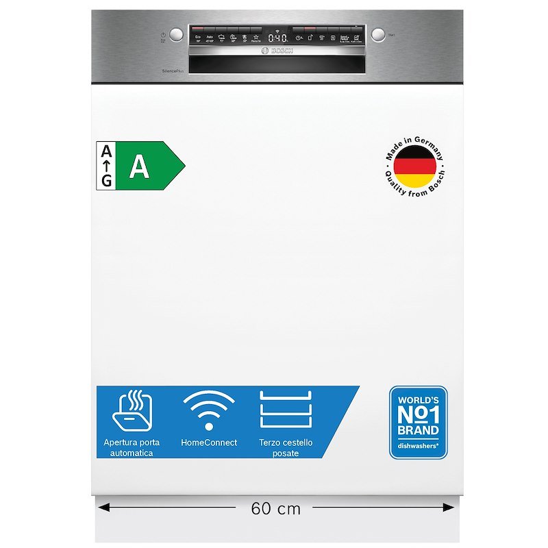 Bosch Lavastoviglie a Incasso SMI4ECS28E Acciaio spazzolato