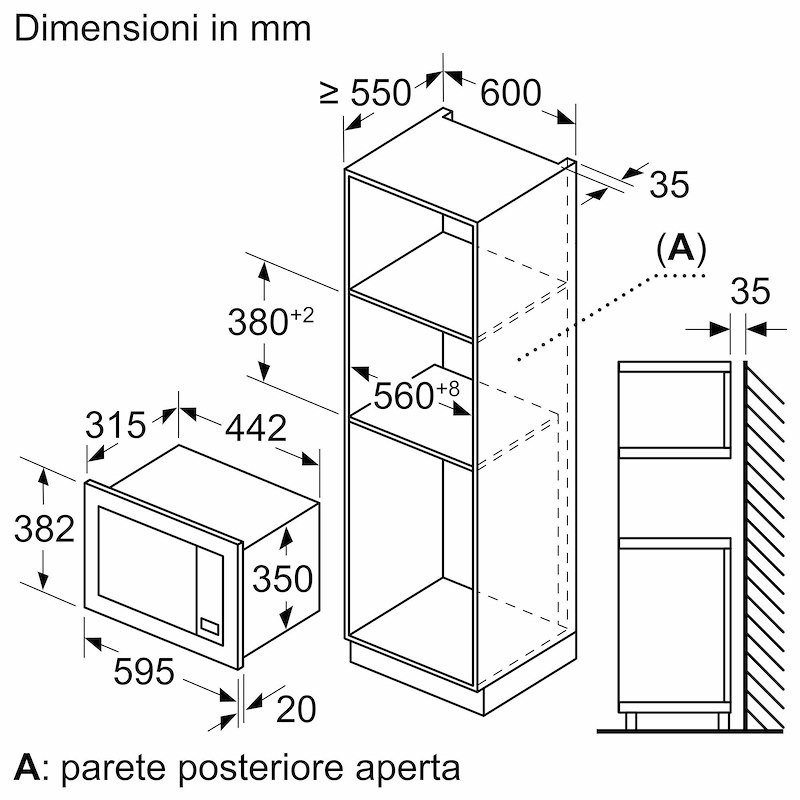 Bosch Microonde da incasso Bfl623mb4 nero