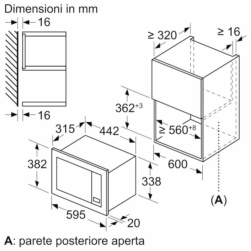 Bosch Microonde da incasso Bfl623mb4 nero