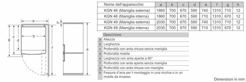 Bosch Frigorifero Combinato Kgn49xlea Metal look