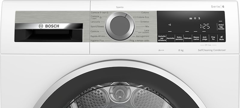 Bosch Asciugatrice a Condensazione 8KG SERIE 6 WQG235C0IT Bianca