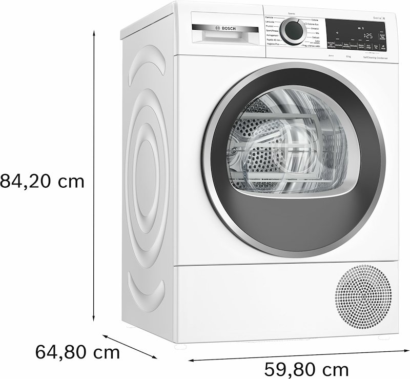 Bosch Asciugatrice 8KG WQG235D0IT SERIE 6 Bianco