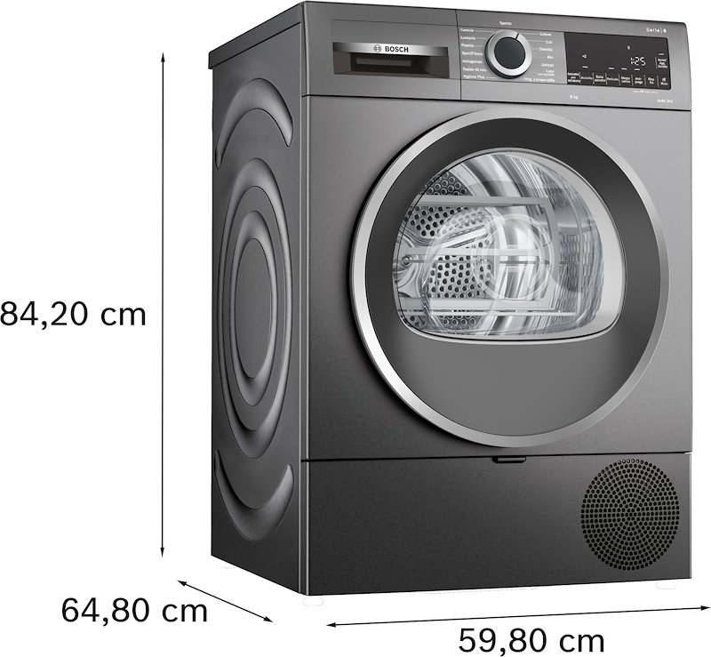 Bosch Asciugatrice Wqg243drii Serie 6 9Kg Antracite
