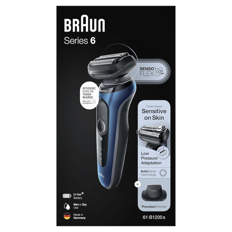 Braun Rasoio Elettrico Series  6 61-B1200s Blu