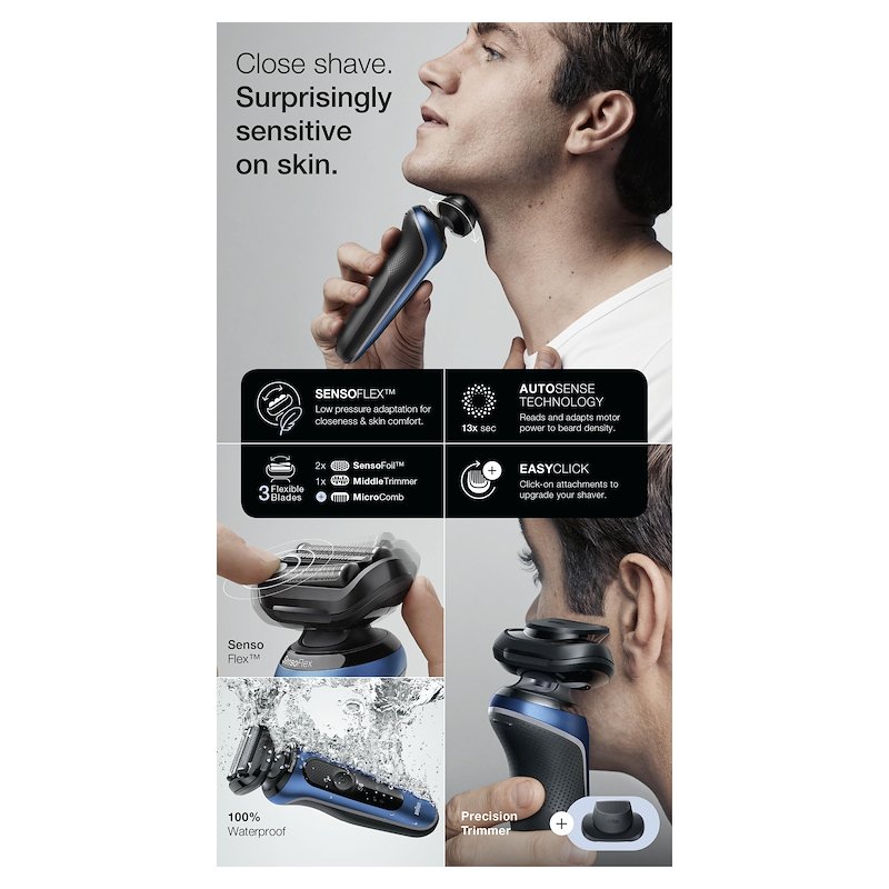 Braun Rasoio Elettrico Series  6 61-B1200s Blu