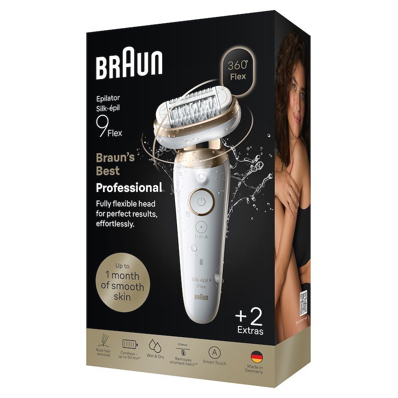 Braun Epilatore Elettrico Silk-Épil Flex 3D 9 9-011 Bianco / Oro
