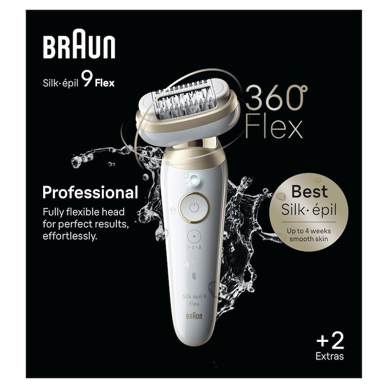 Braun Epilatore Elettrico Silk-Épil Flex 3D 9 9-011 Bianco / Oro