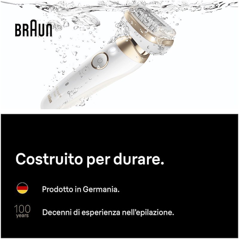 Braun Epilatore Elettrico Silk-Épil Flex 3D 9 9-011 Bianco / Oro